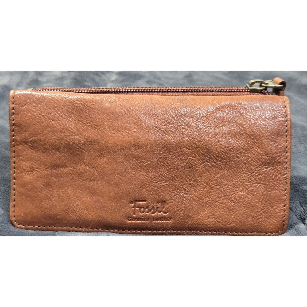 Fossil Explorer Flap Clutch Brown Leather Wallet Fossil SWL2515 Excellent